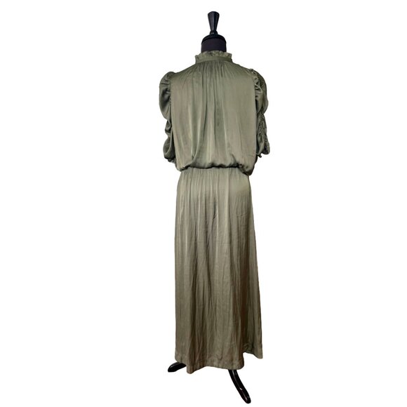 Zadig & Voltaire Ray Satin Maxi Dress Sage Green - Parisian Glamour Size M - Picture 6 of 15